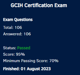 Final certification exam